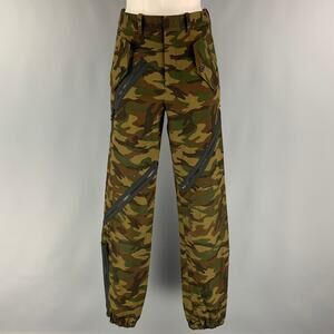 MONSE Size 0 Brown Olive Cotton Camouflage Zippers Detail Casual Pants